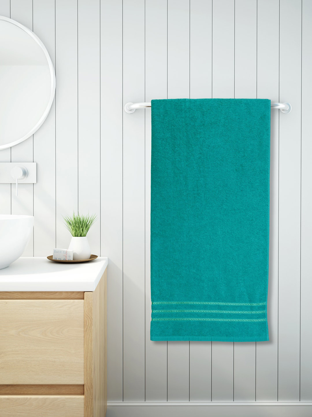 Welspun Green 380 GSM Pure Cotton Quick Dry High Absorbency Bath Towel