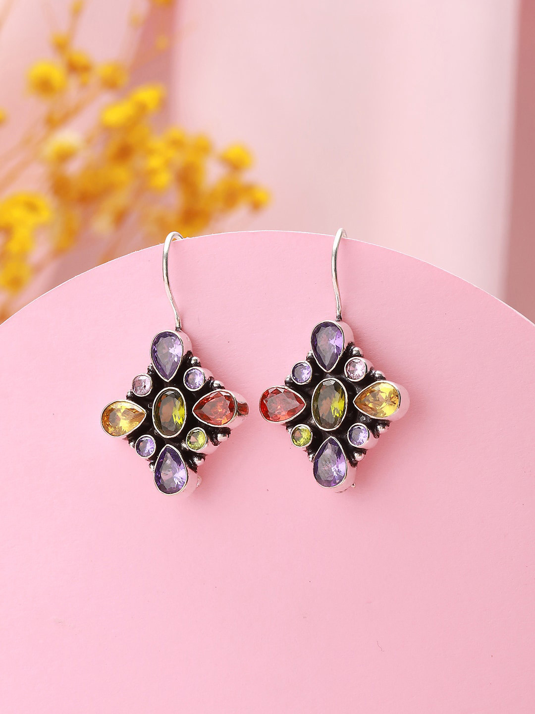 Saraf RS Jewellery Silver-Plated Classic Drop Earrings