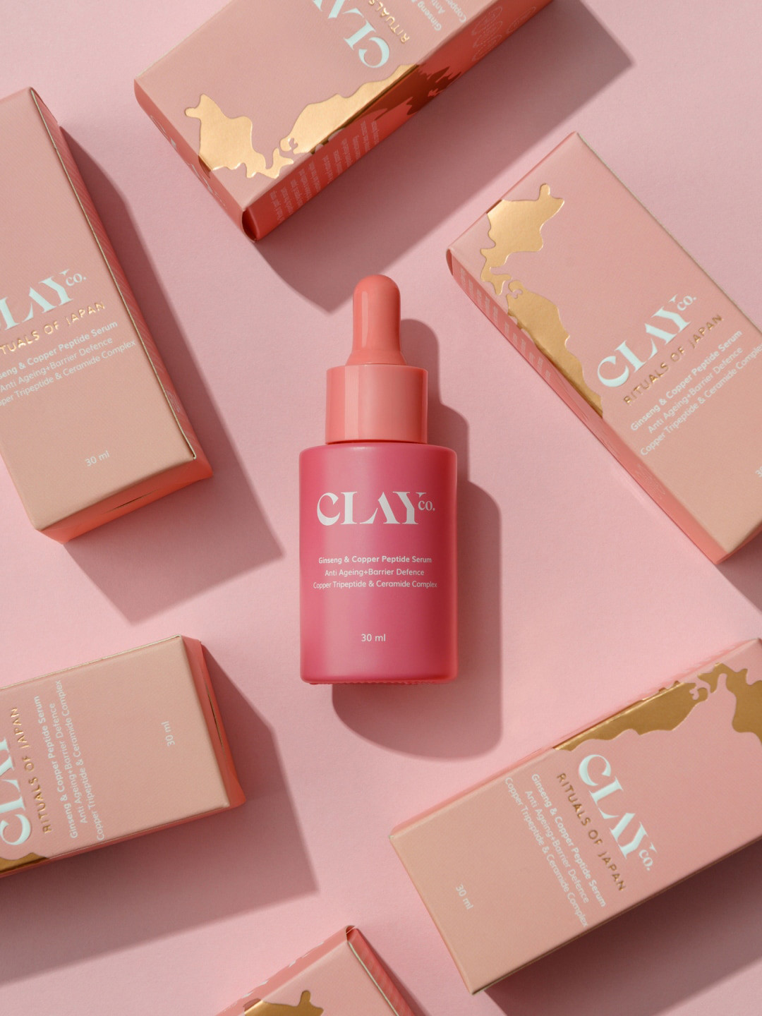 CLAYco. Ginseng Copper Peptide & Ceramide Face Glowing Serum to Boost Skin Collagen - 30ml