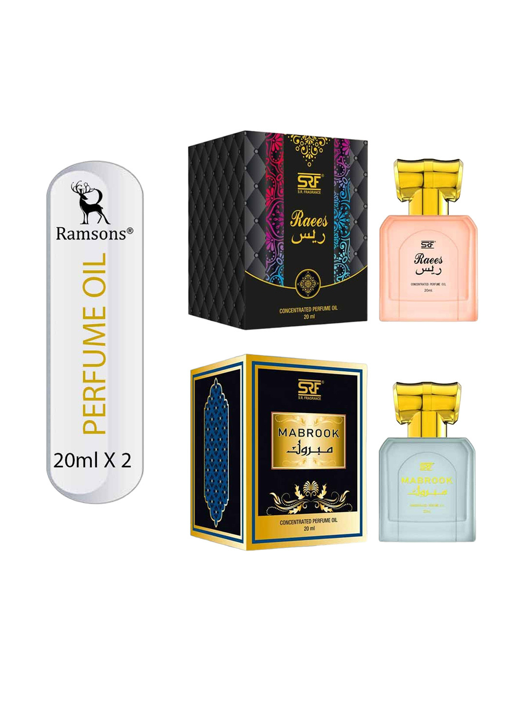 Ramsons SRF Set Of 2 MABROOK & Raees Concentrated Perfume Oil - 20ml Each