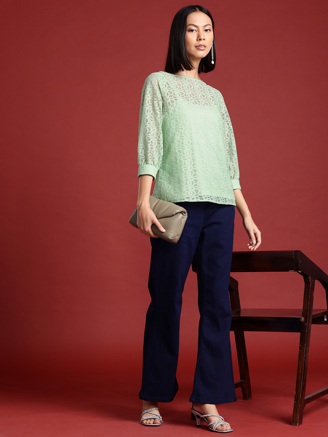 all about you Puff Sleeve Lace Top With Camisole