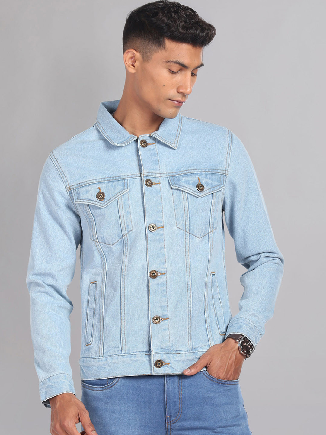 AD By Arvind Washed Pure Cotton Denim Jacket