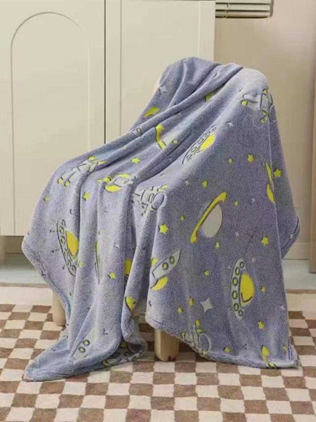 Butterthief Blue Cartoon Characters Microfiber Mild Winter 210 GSM Single Bed Blanket