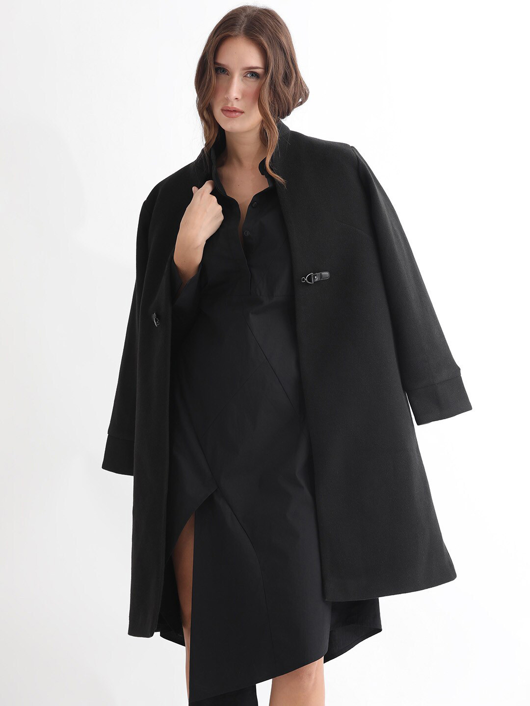 RAREISM Mandarin Collar Shirt Style Dress