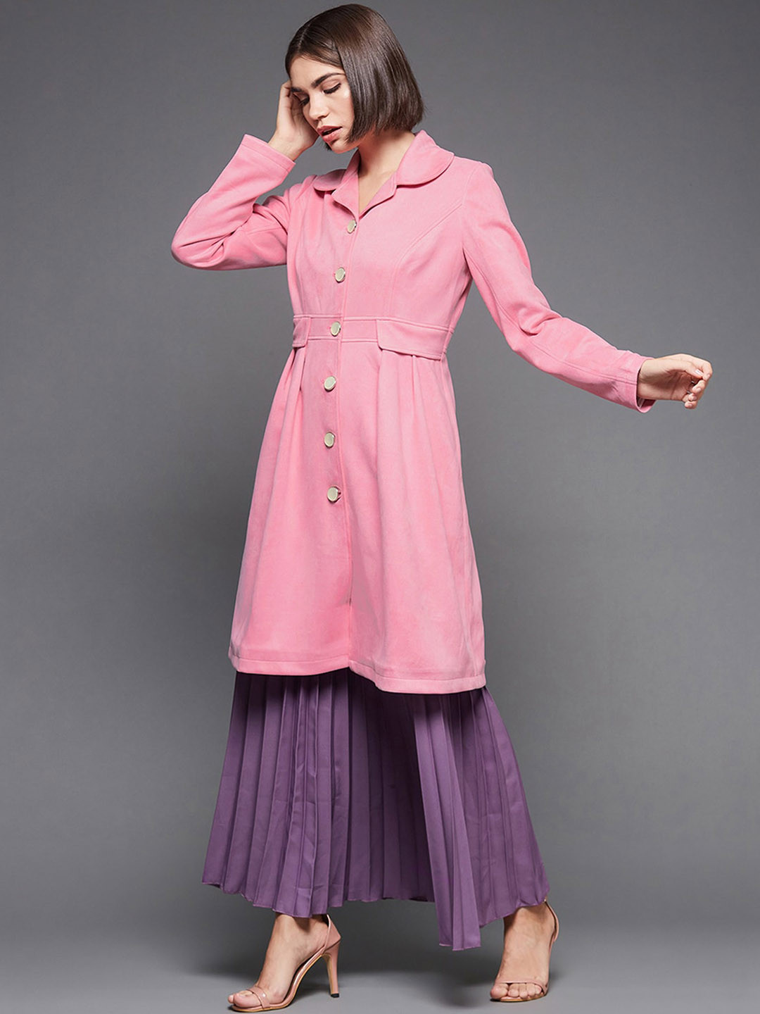 DressBerry Pink Longline Tailored Jacket