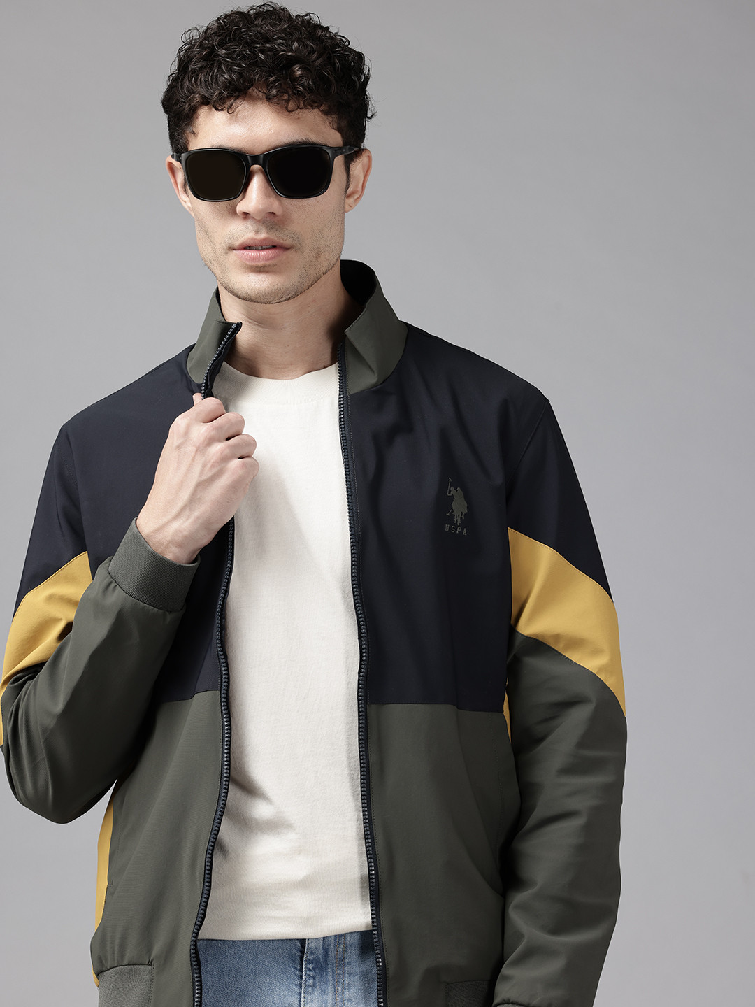 U.S. Polo Assn. Colourblocked Reversible Tailored Jacket