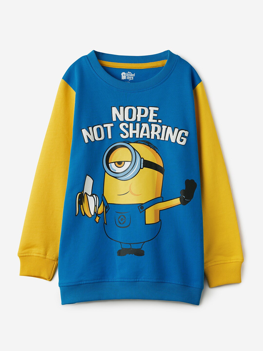The Souled Store Boys Minions Printed Pure Cotton Pullover