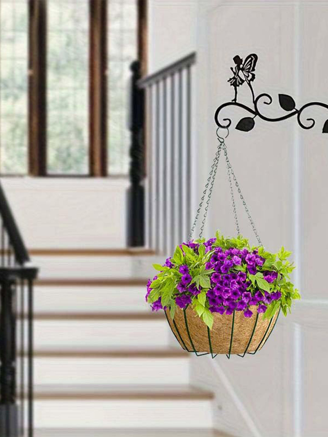 Garden Deco Brown & Green 5 Pcs Metal Planter