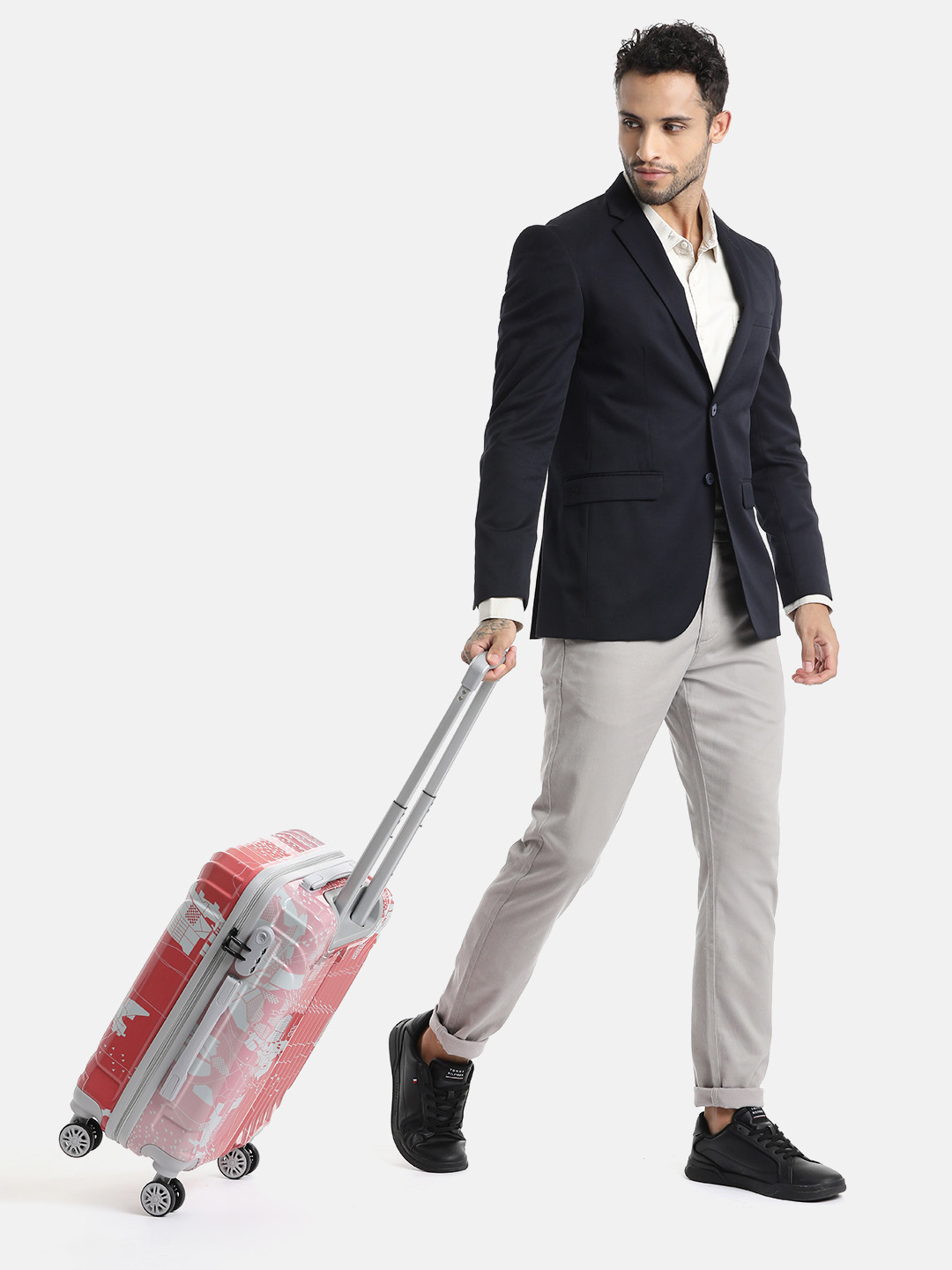 Teakwood Leathers Map Printed 360 Degree Rotation Hard-Sided Cabin-Sized Trolley Bag 32.2L