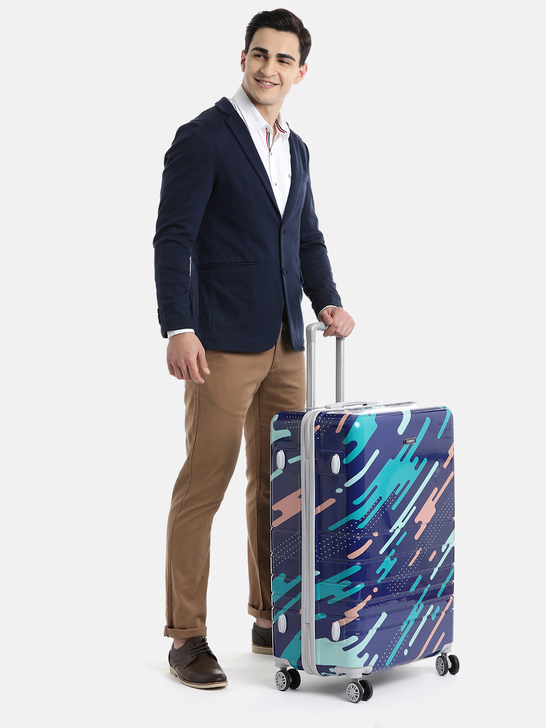 Teakwood Leathers Printed Milkyway Hard Large Suitcase Trolley Bag 95.5 L