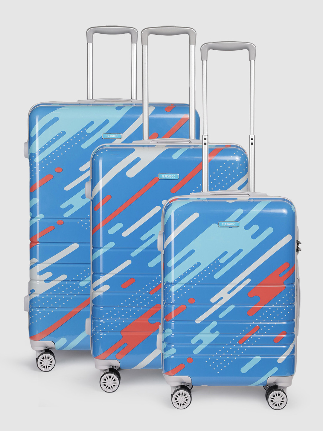 Teakwood Leathers Milkyway Set of 3 360 Degree Rotation Hard-Sided Trolley Bags 182L