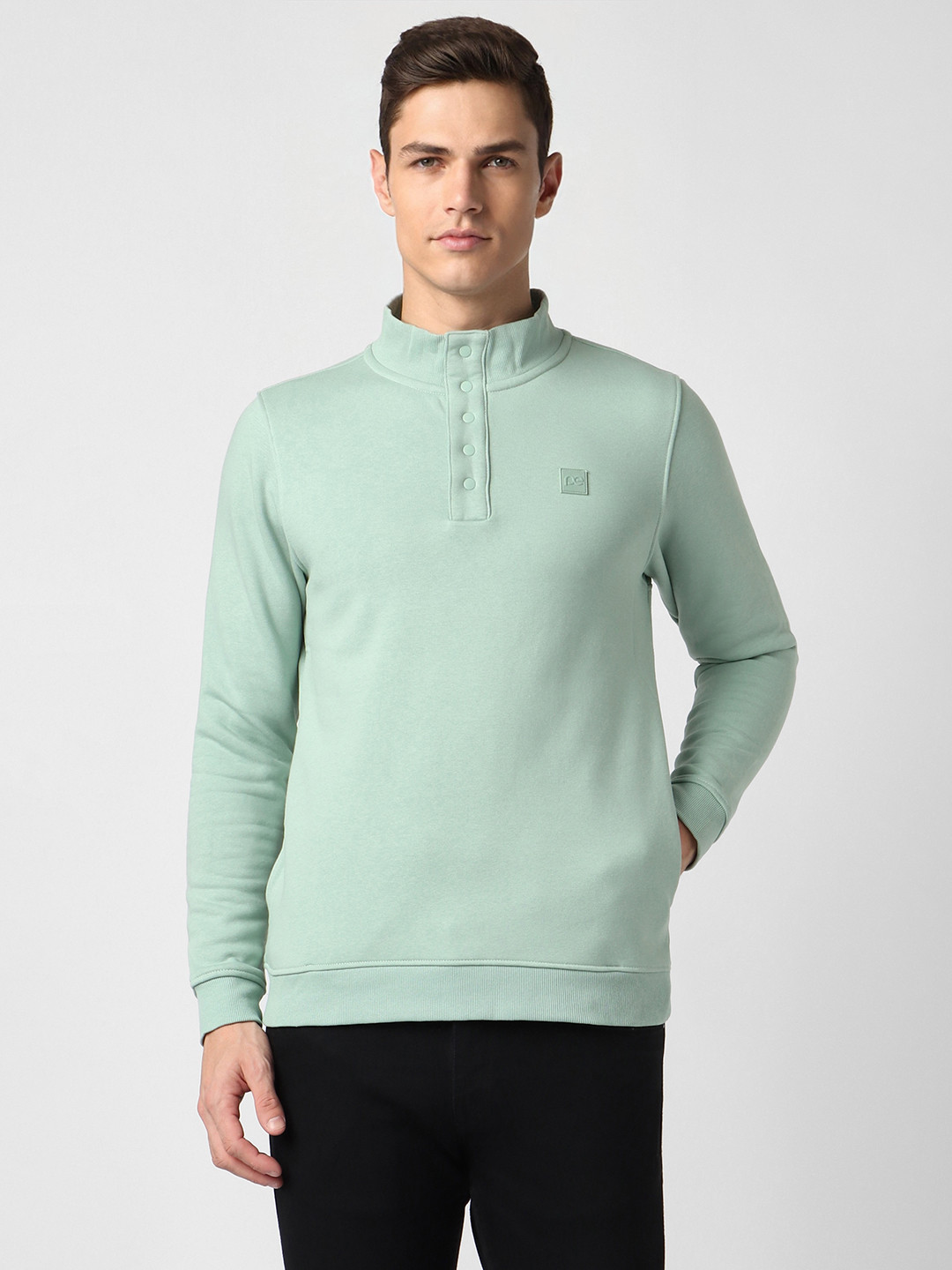 Peter England Casuals Men Green Sweatshirt