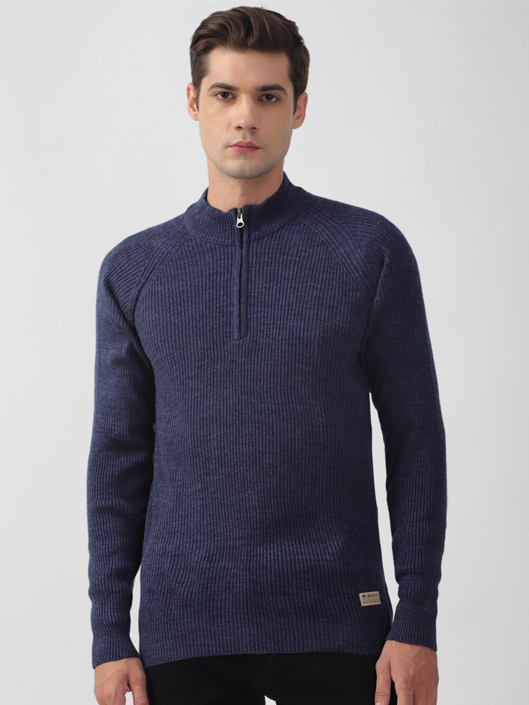 PETER ENGLAND UNIVERSITY Mock Collar Long Sleeves Acrylic Pullover
