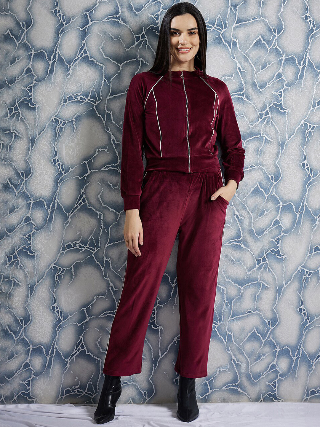 Athena Mock Collar Sweatshirt & Flared Trouser