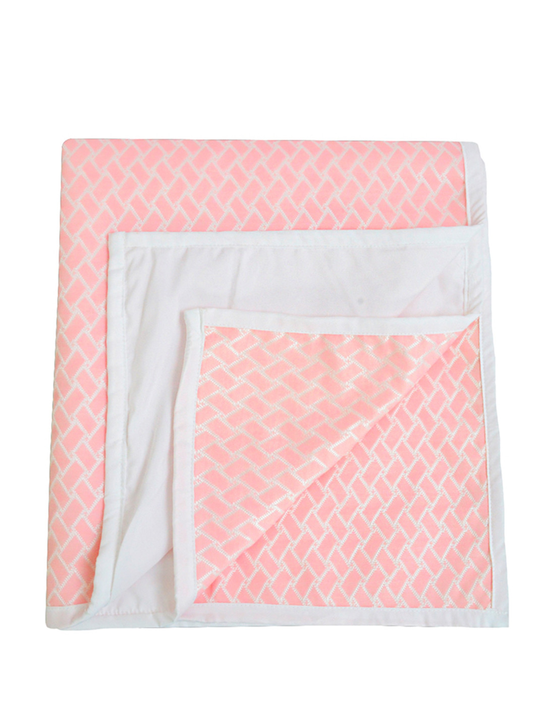 Adbeni Pink & White Printed Quick Dry Waterproof Cotton 210 GSM Mattress Protector