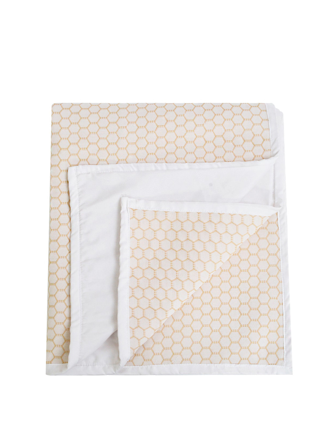Adbeni kids White & Beige Printed Jacquard Dry Sheet Cotton 210 GSM Mattress Protector