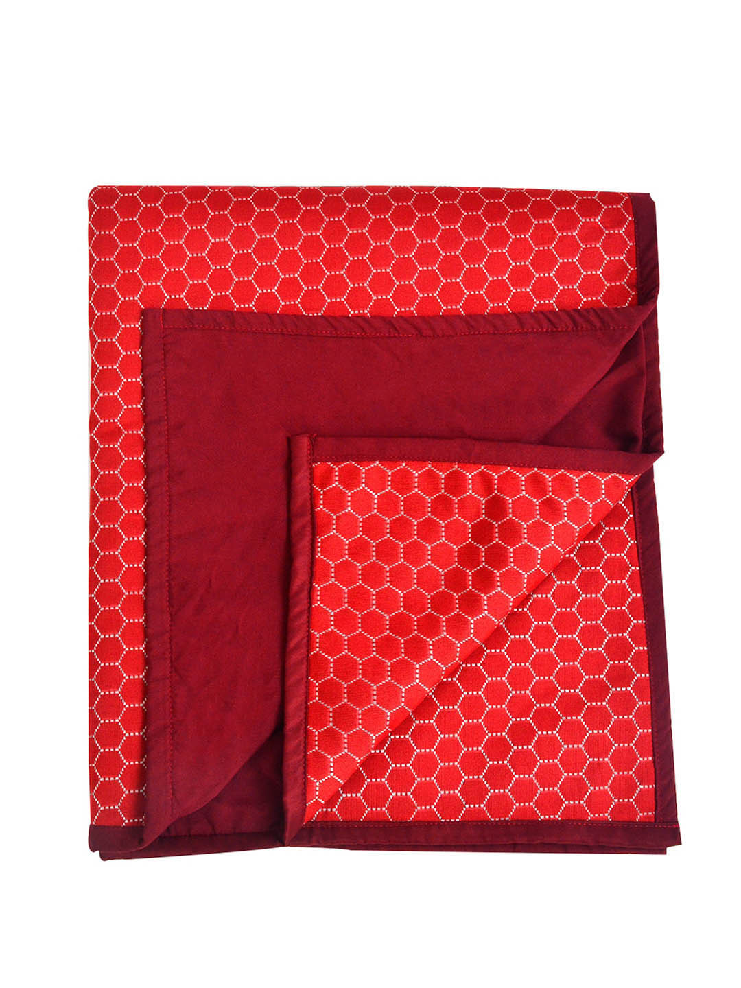 Adbeni Kids Maroon Printed Cotton Waterproof Quick Dry Mattress Protector