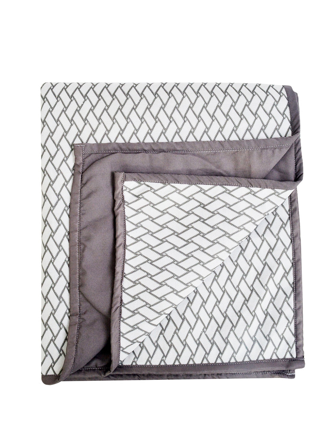 Adbeni Grey & White Printed 210 GSM Cotton Waterproof Quick Dry Sheet Mattress Protector