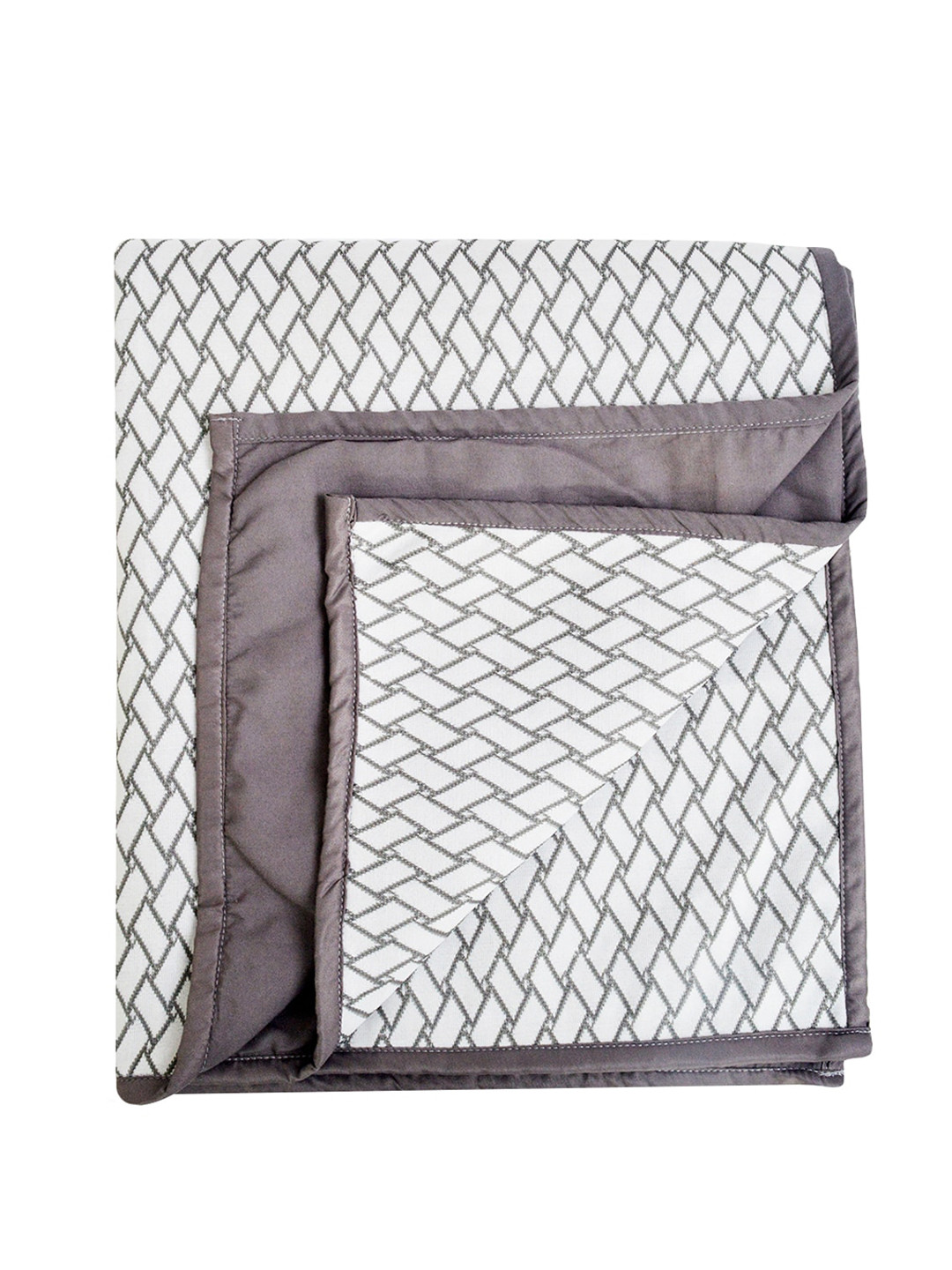 Adbeni Grey Printed 210 GSM Cotton Waterproof Quick Dry Sheet