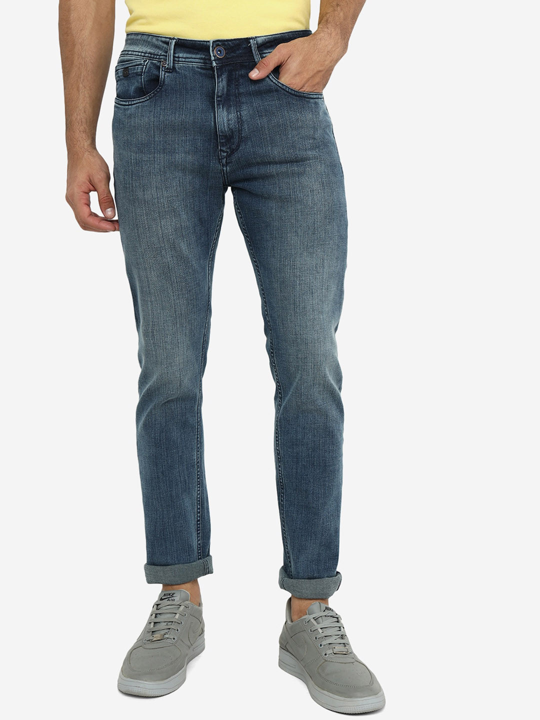 JADE BLUE Men Mid-Rise Clean Look Straight Fit Jeans