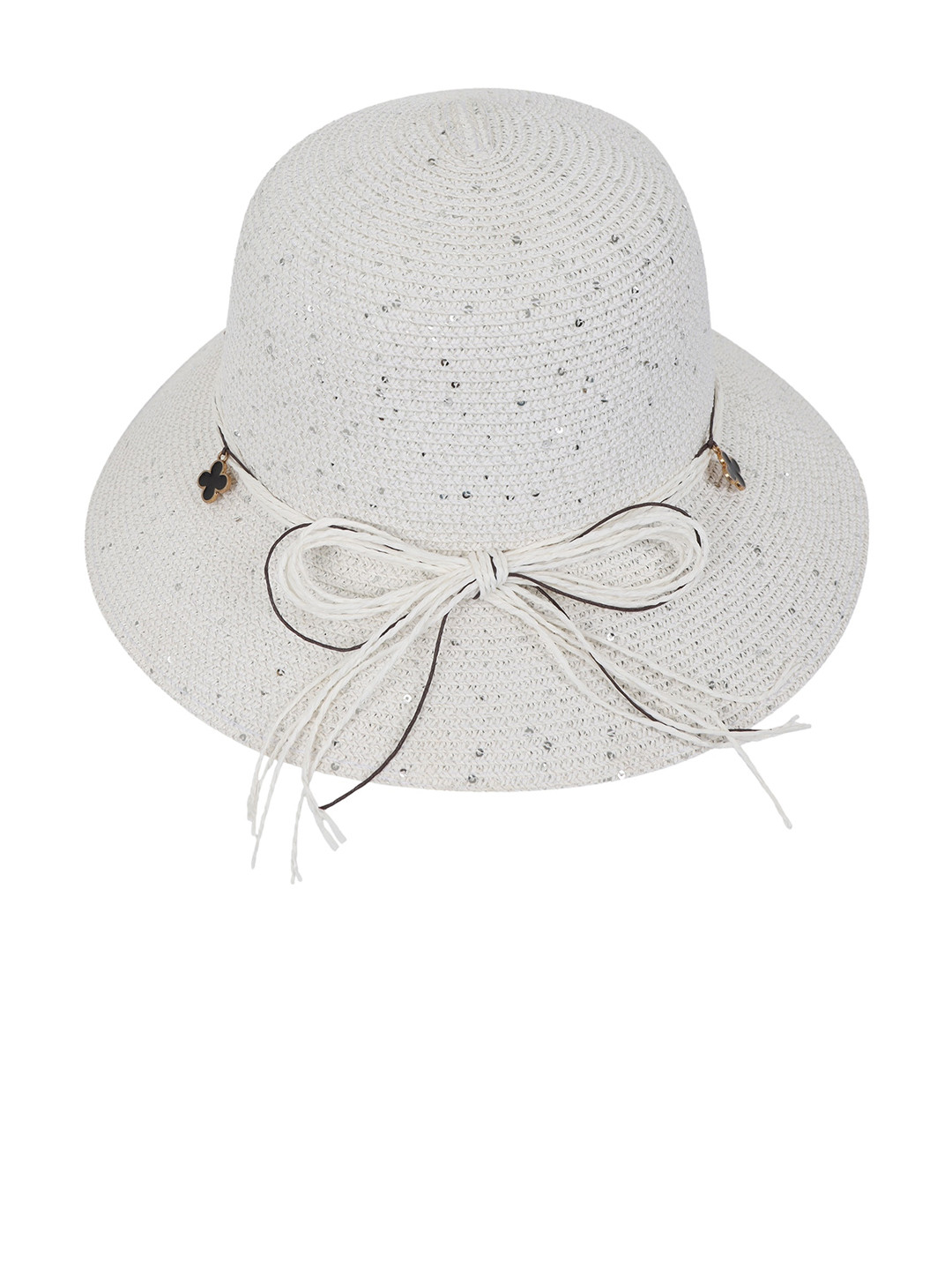 FabSeasons Self-Design Sequinned Lightweight Sun Hat With Charm Details