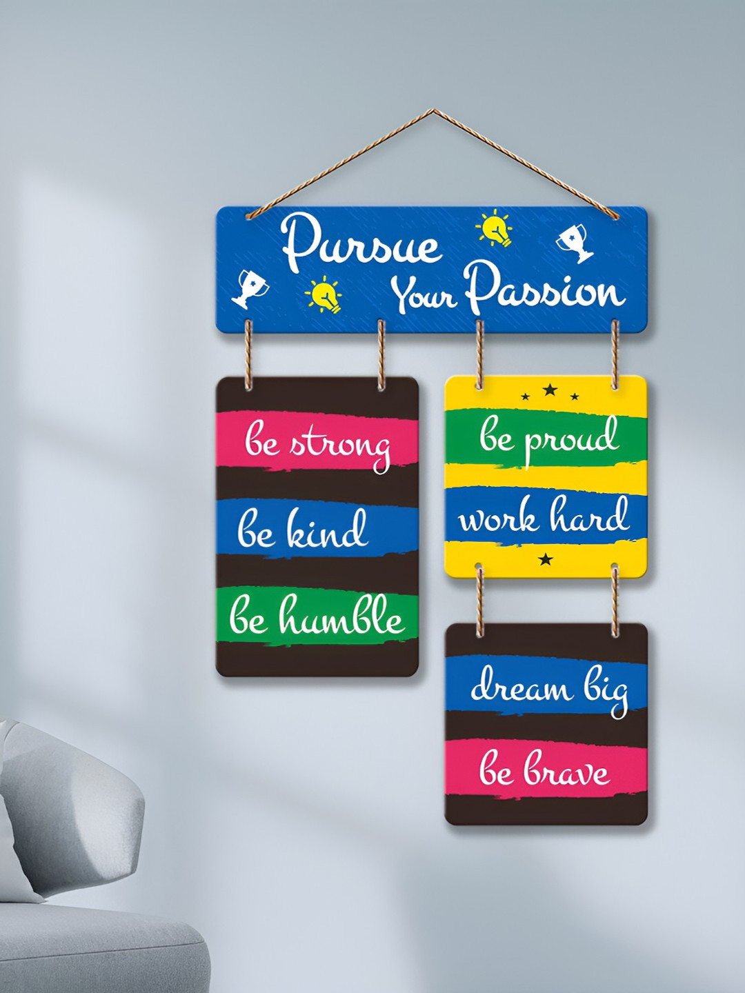 ArtVibes Wood Matte Hanging Hall Wall Hangings-21In