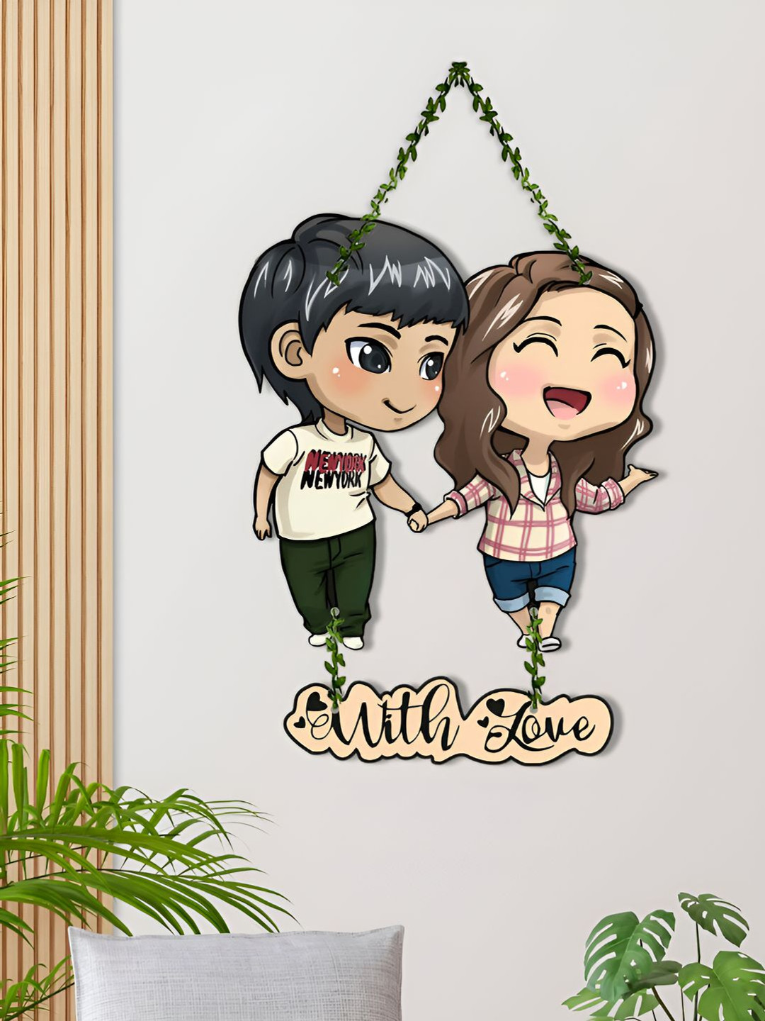 ArtVibes High-Quality MDF Matte Hanging Bedroom Wall Hangings-16In