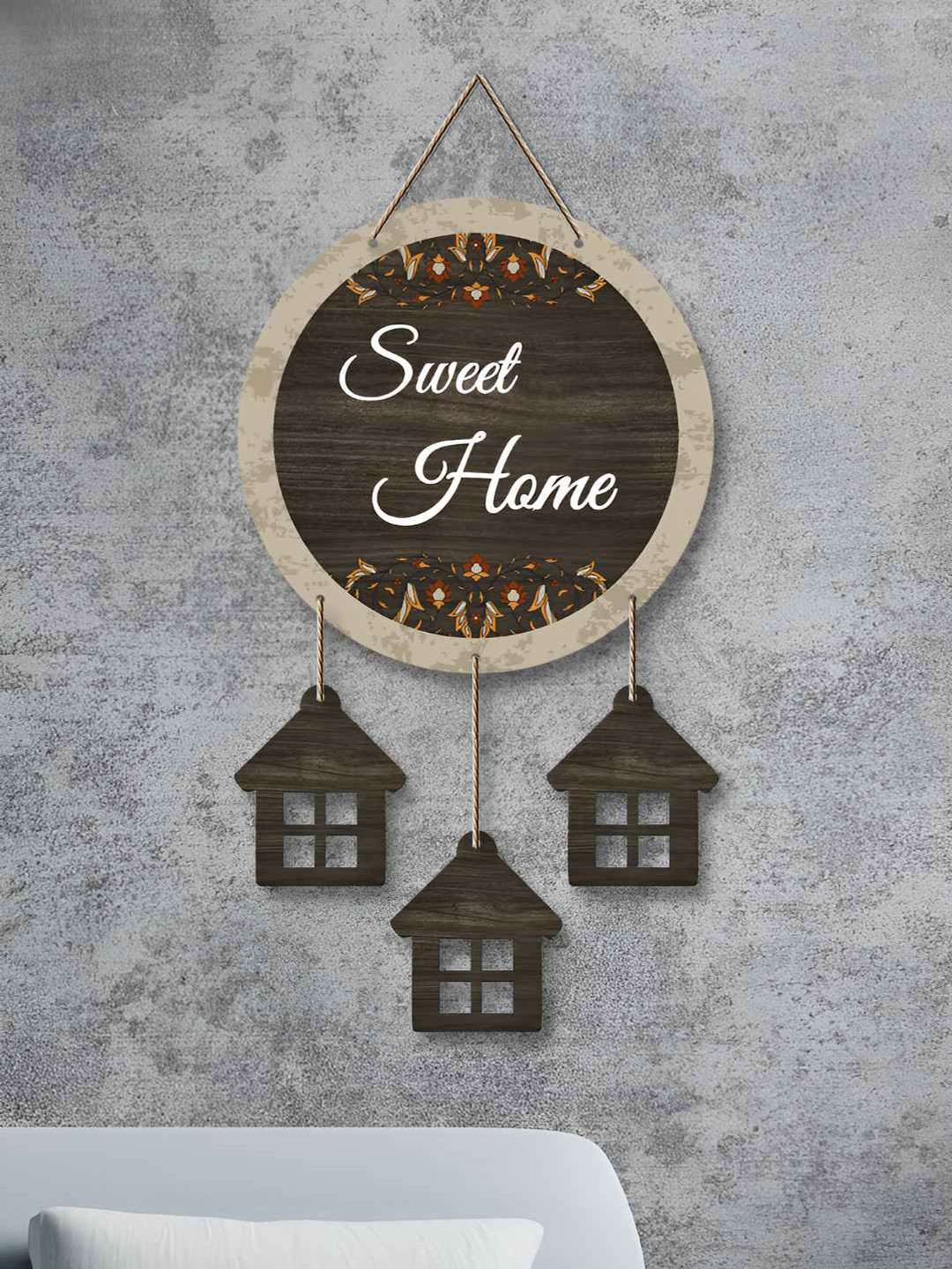 ArtVibes Sweet Home Decorative MDF Matte Hanging Hall Wall Hangings-21In