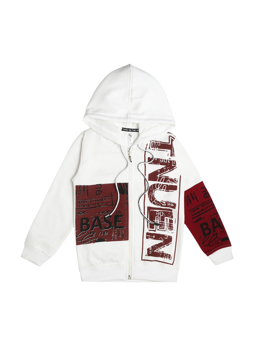 earth conscious Boys Typographic Printed Fleece Bomber Jacket