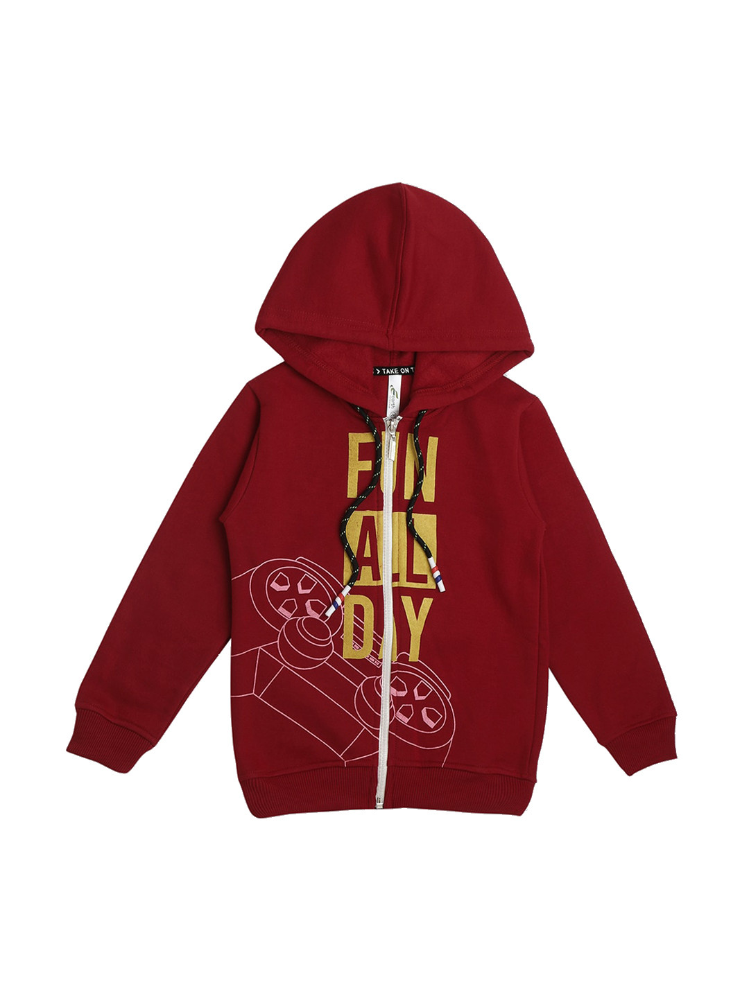 earth conscious Boys Typographic Printed Fleece Bomber Jacket