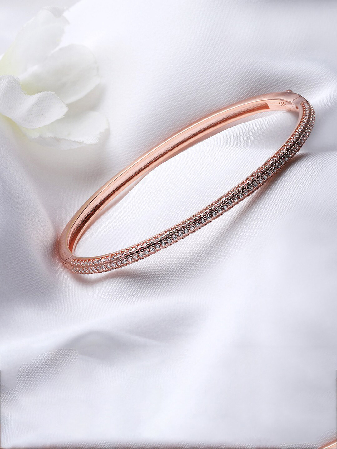 GIVA 925 Sterling Silver Cubic Zirconia Rose Gold-Plated Cubic Zirconia Bracelet