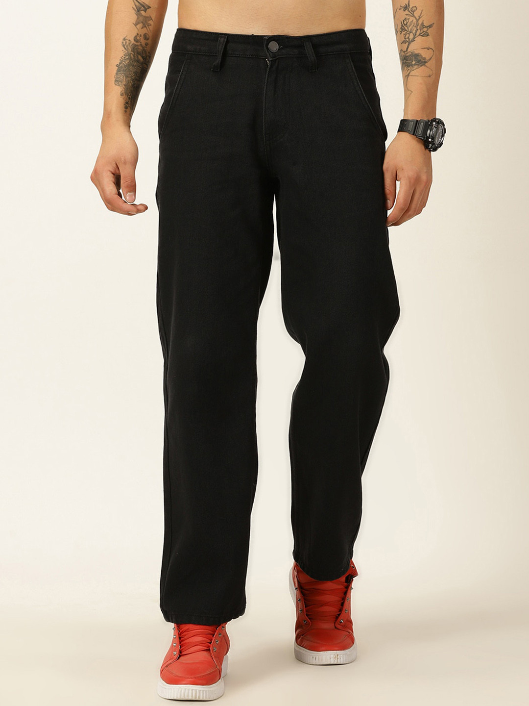 HERE&NOW Men Black Comfort Stretchable Jeans