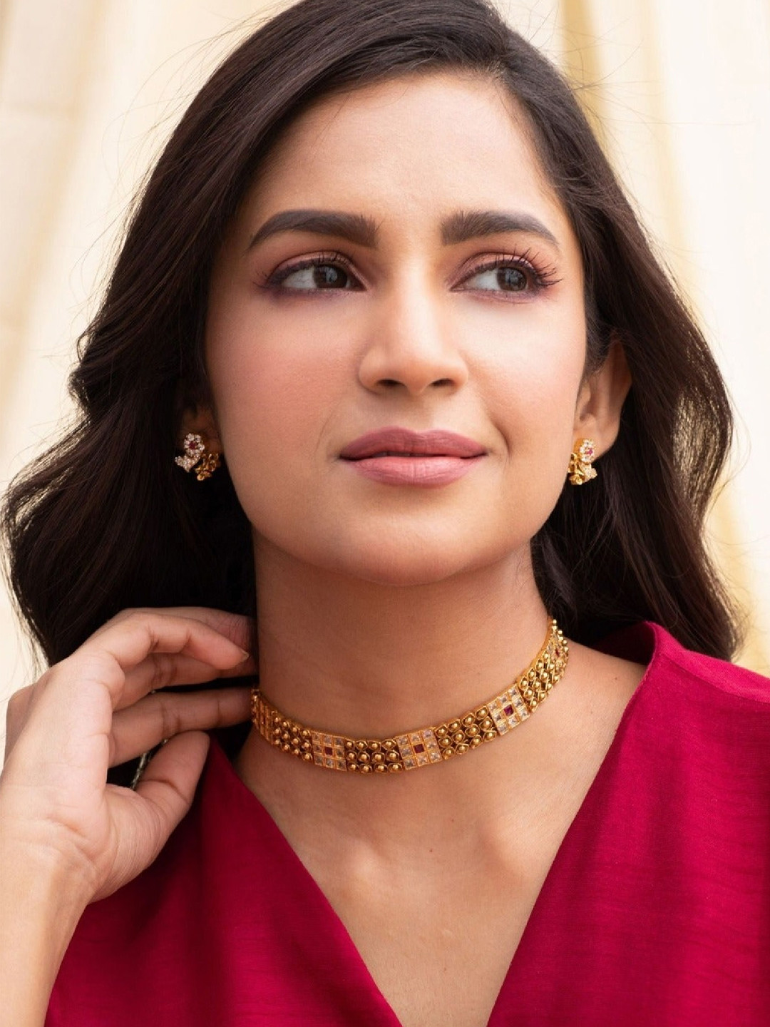 Tarinika Gold-Plated Cubic Zirconia Choker