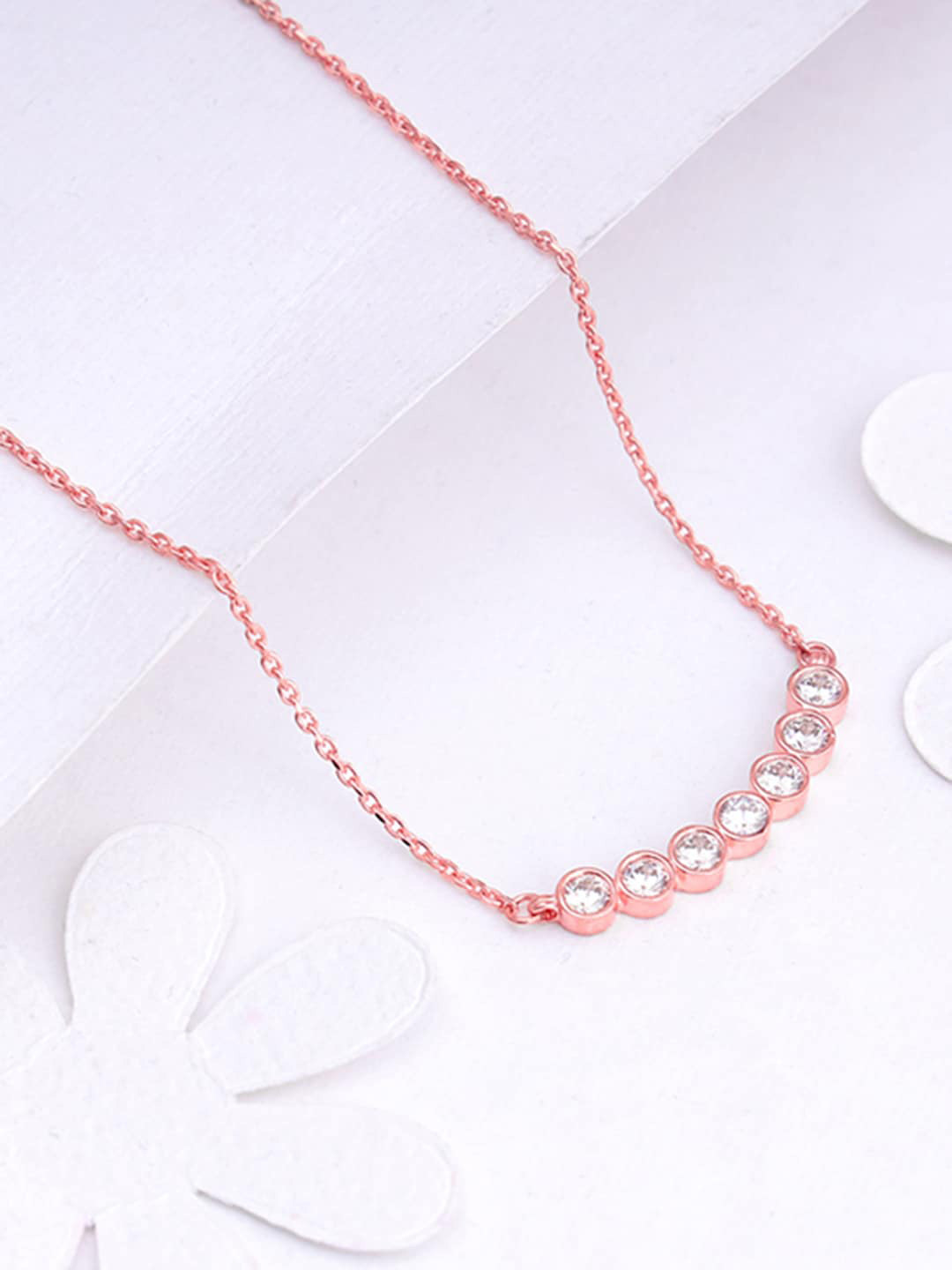 GIVA 925 Silver Rose Gold Sweet Love Necklace