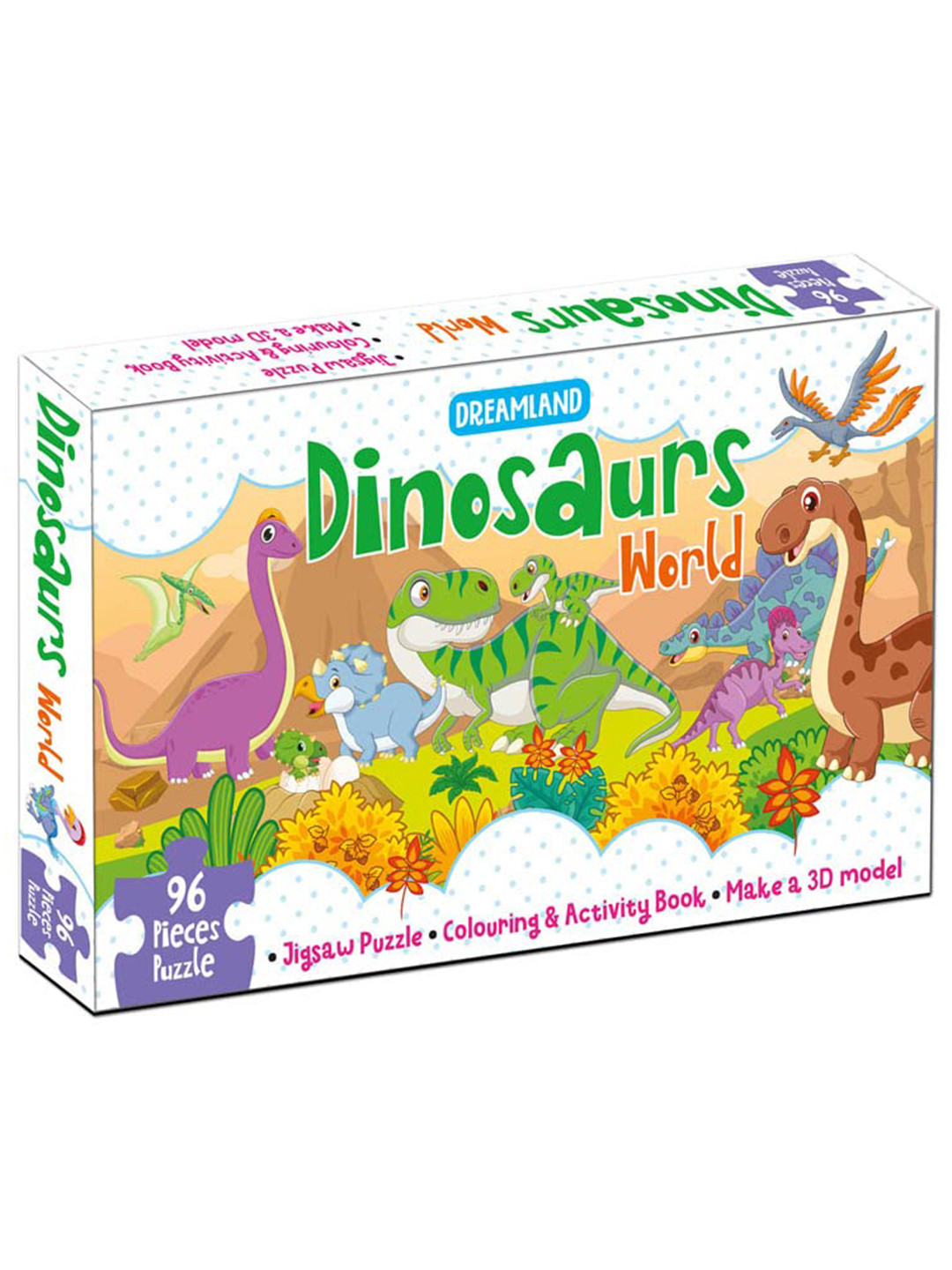 Dreamland Kids 96-Pcs Dinosaurs World Jigsaw Puzzle Activity Book