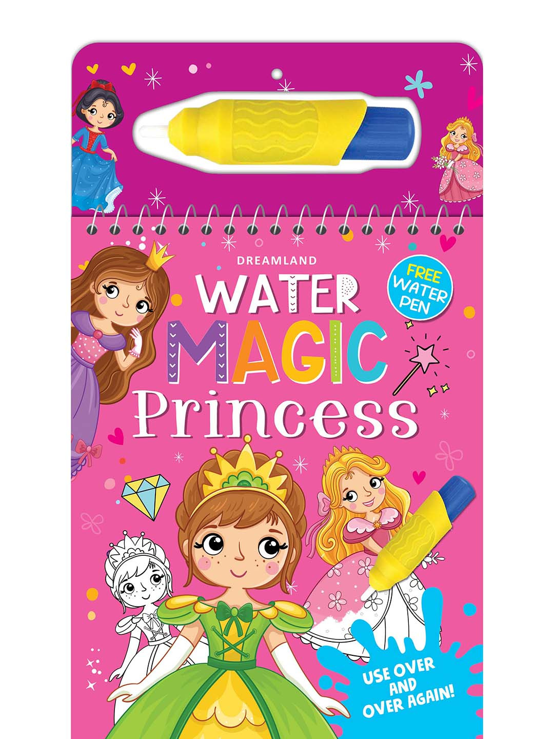 Dreamland Water Magic Princess Colouring Book With Water Pen