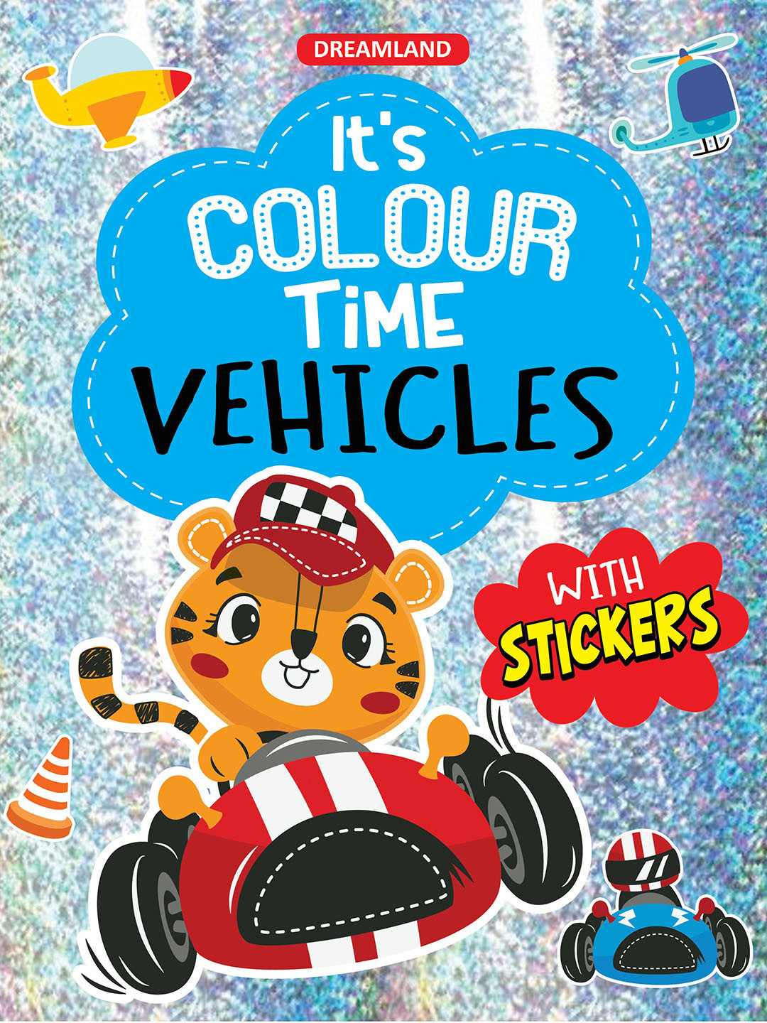 Dreamland Kids Vehicles It's Colour Time With Stickers Colouring Book