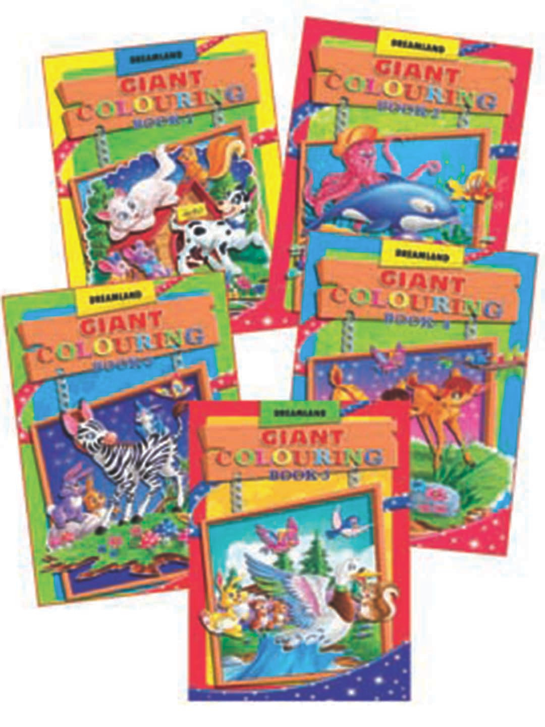 Dreamland Kids Giant Colouring Books - 5 Titles