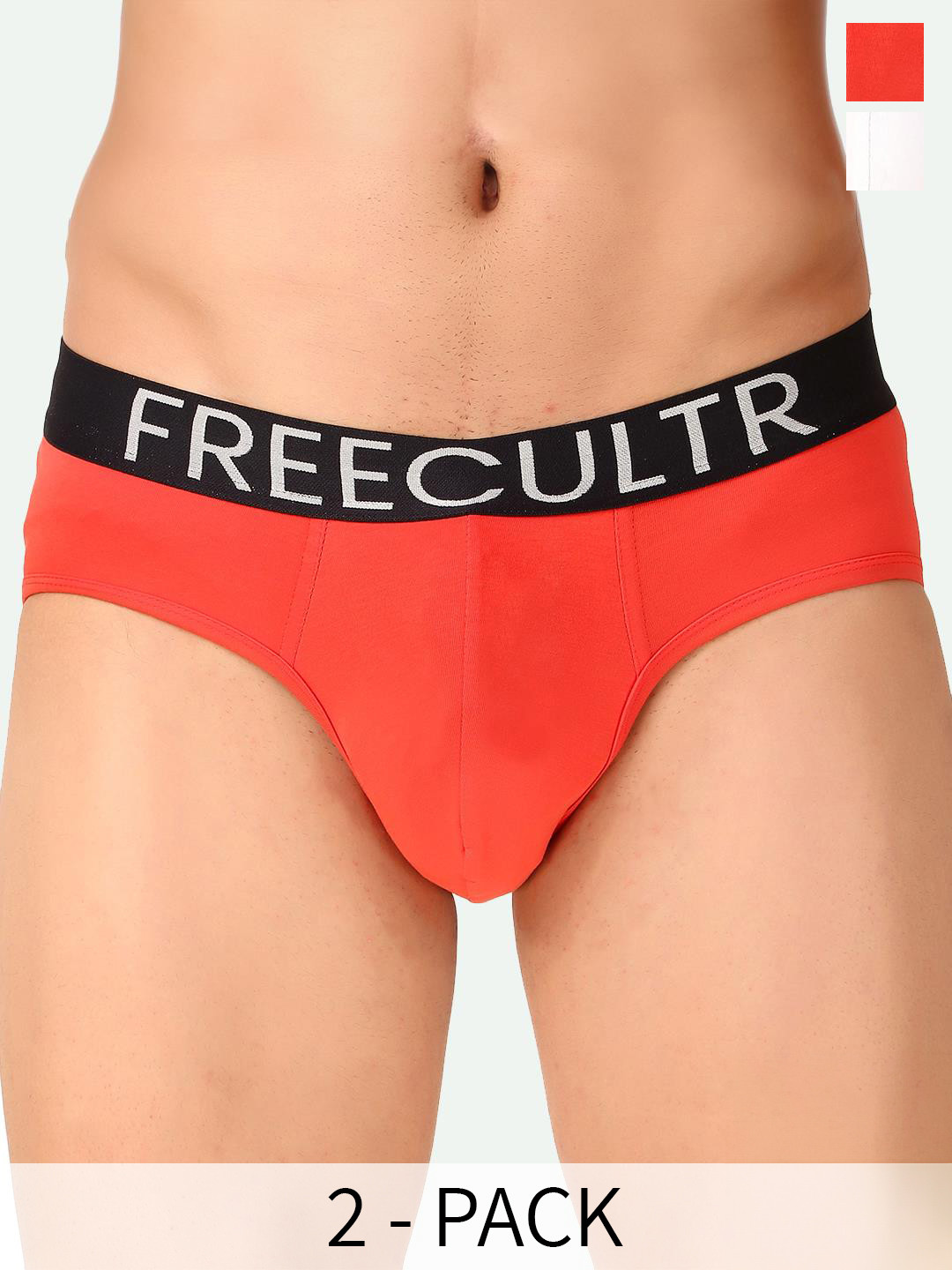 FREECULTR Pack Of 2 Organic Cotton SnugFit AntiOdour Basic Briefs