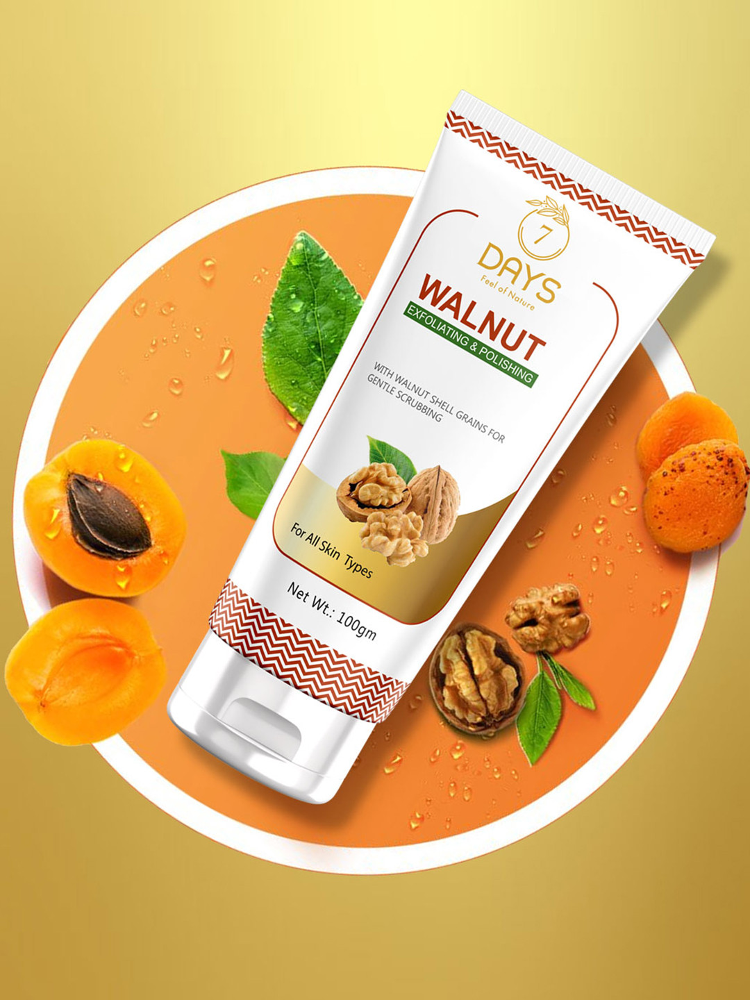 7DAYSNATURAL Walnut Face Scrub Tan Removal Pigmentation With Vitamin C - 100g