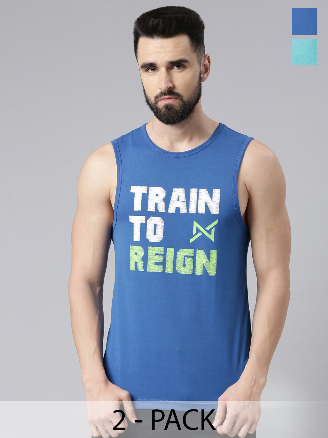 Force NXT Super Combed Cotton Men Printed Round Neck Muscle T-Shirt