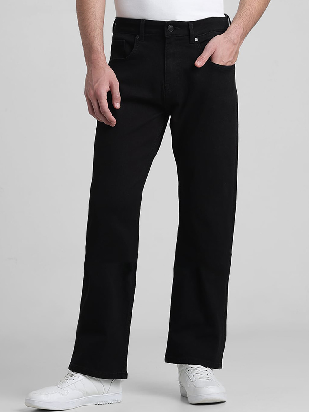 Jack & Jones Men Bootcut Mid-Rise Clean Look Stretchable Jeans
