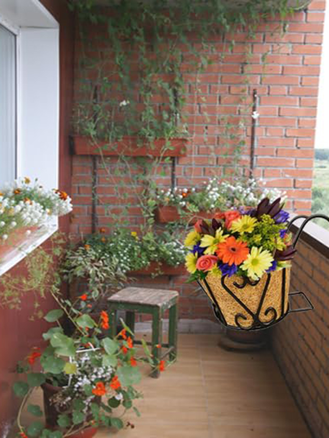 Garden Deco 10 Pcs Black Textured Railing Pots Planter