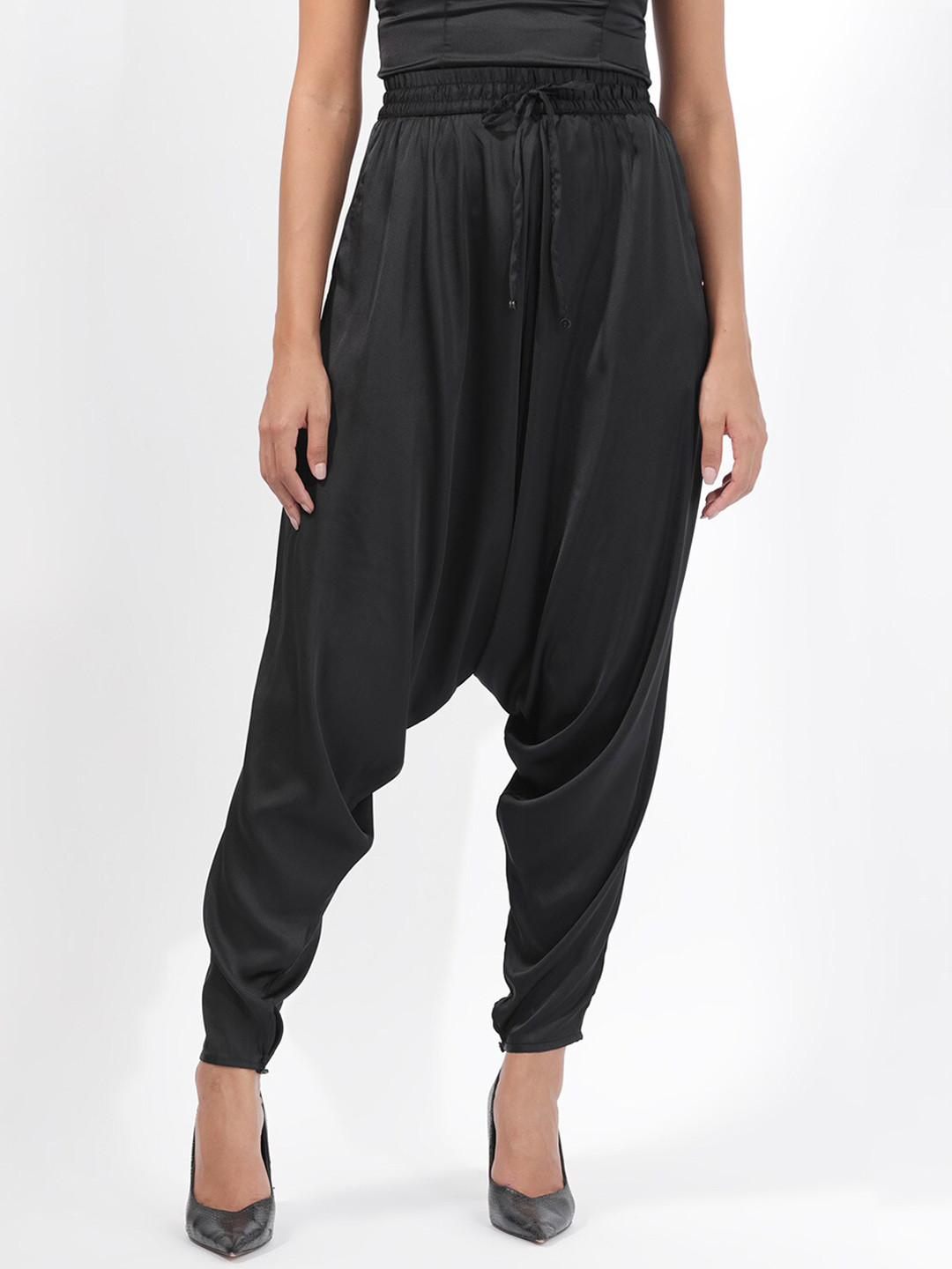 RAREISM Women Slim Fit High-Rise Pleated Jodhpuri Trousers