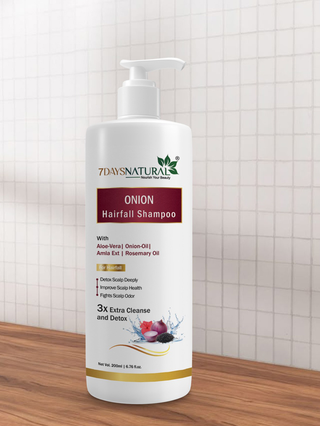 7DAYSNATURAL Onion Shampoo For Hair Growth - 200ml