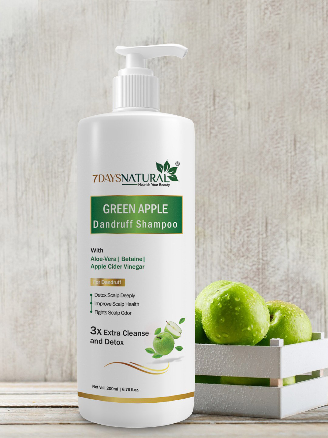 7 DAYS Natural Green Apple Dandruff Shampoo For Women & Men Hair - 200ml