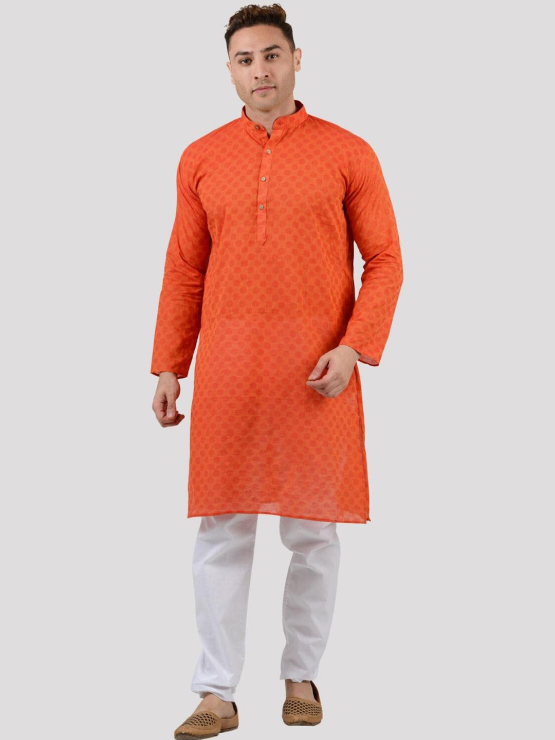 Maharaja Woven Design Regular Pure Cotton Kurta With Pyjamas