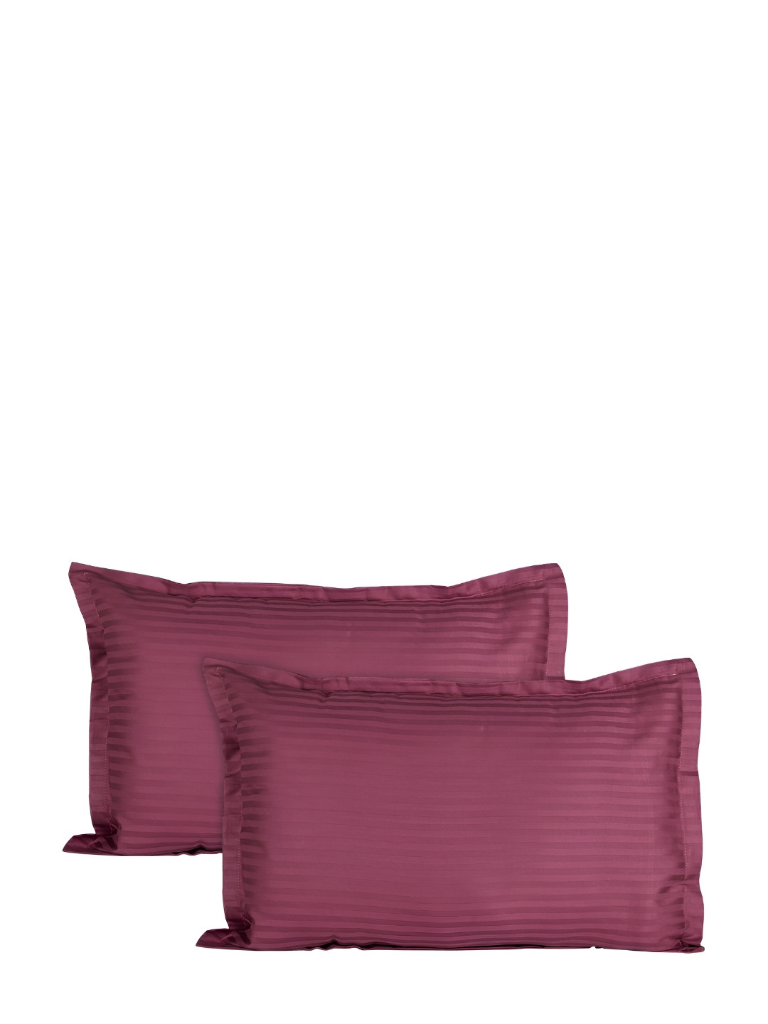 Jinaya's Purple 2 Pieces Striped Pure Cotton Rectangle Pillow Covers