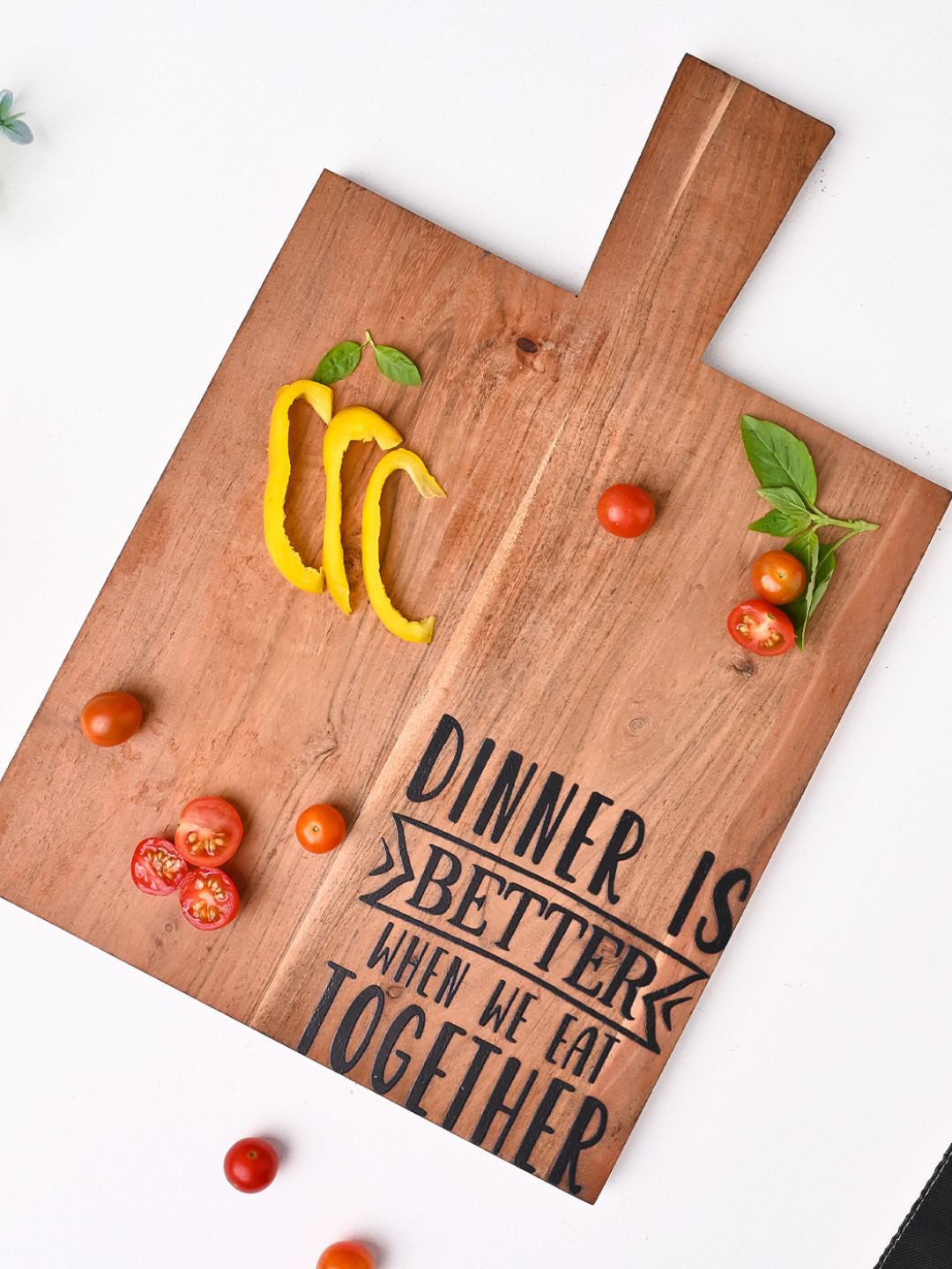 DecorTwist Brown Wood Chopping Board For Kitchen