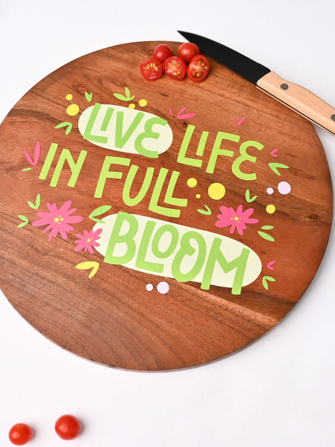 DecorTwist Brown Printed Wooden Chopping Board